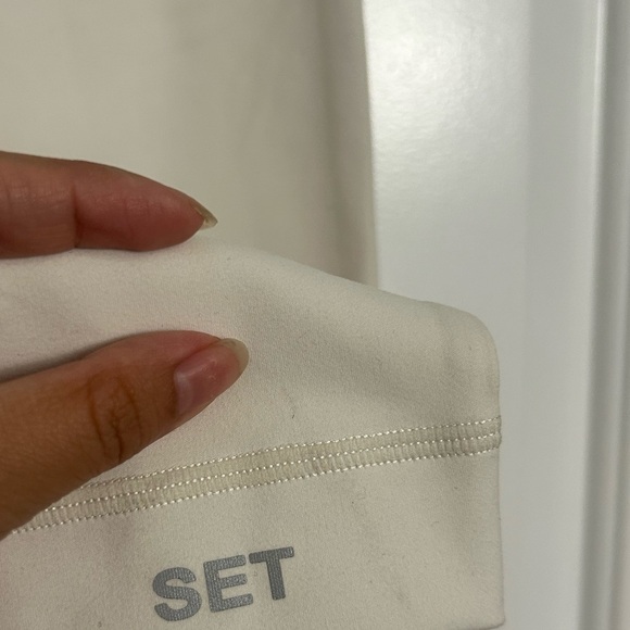 Set Active Luxform High Rise Leggings Color Blanc Cream Size Medium Athleisure - Picture 9 of 10